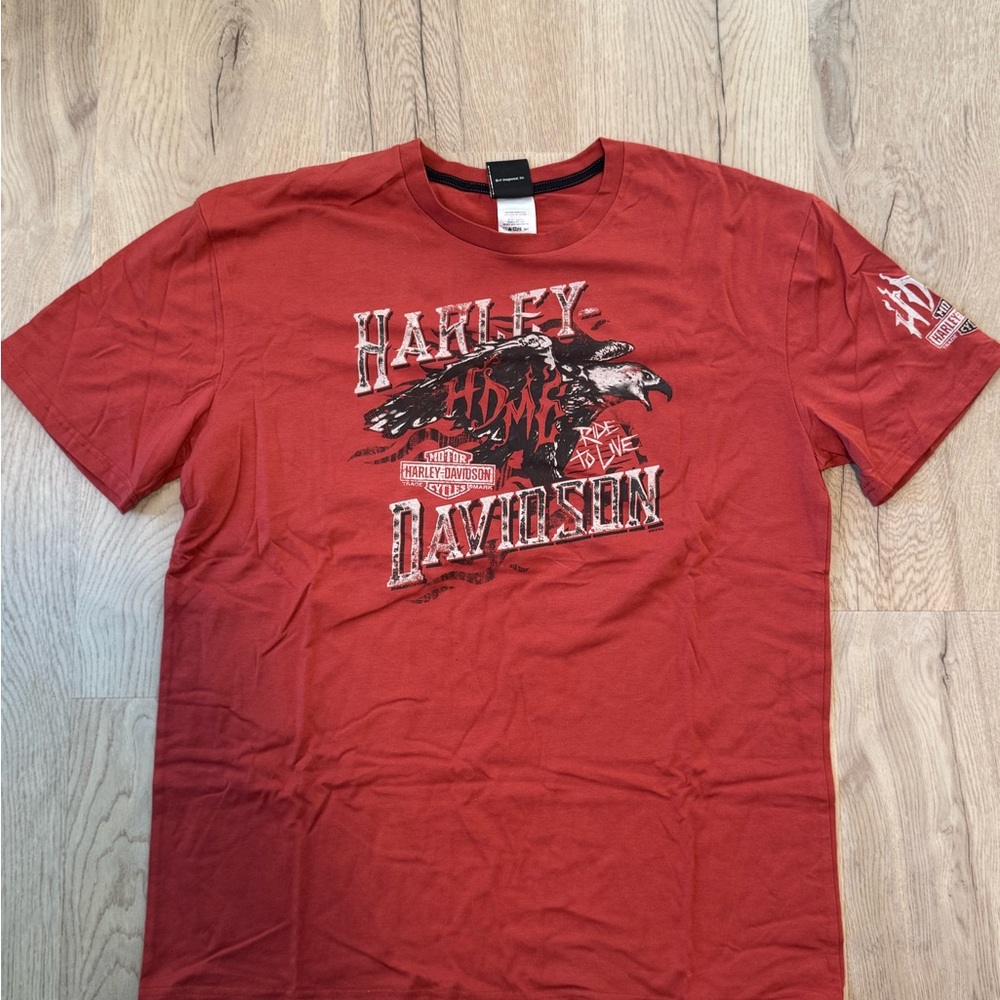Harley-Davidson Bold Red Tee with Eagle Graphic